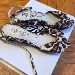 Alice and Olivia Alexi Leopard-Print Low Wedge Brand New